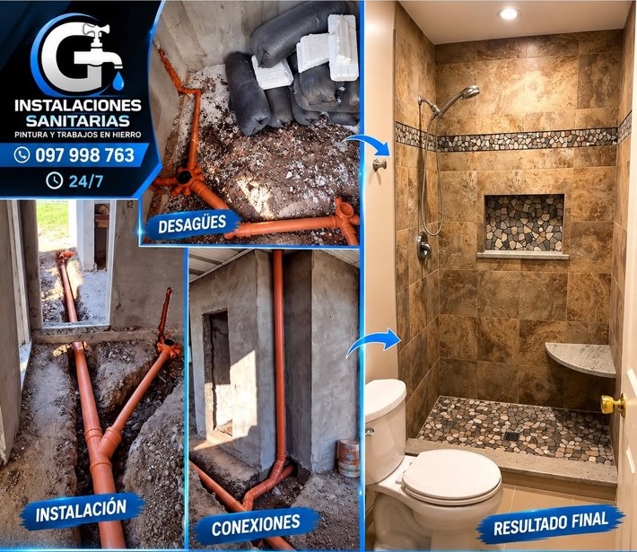 Instalación sanitaria y terminación de baño